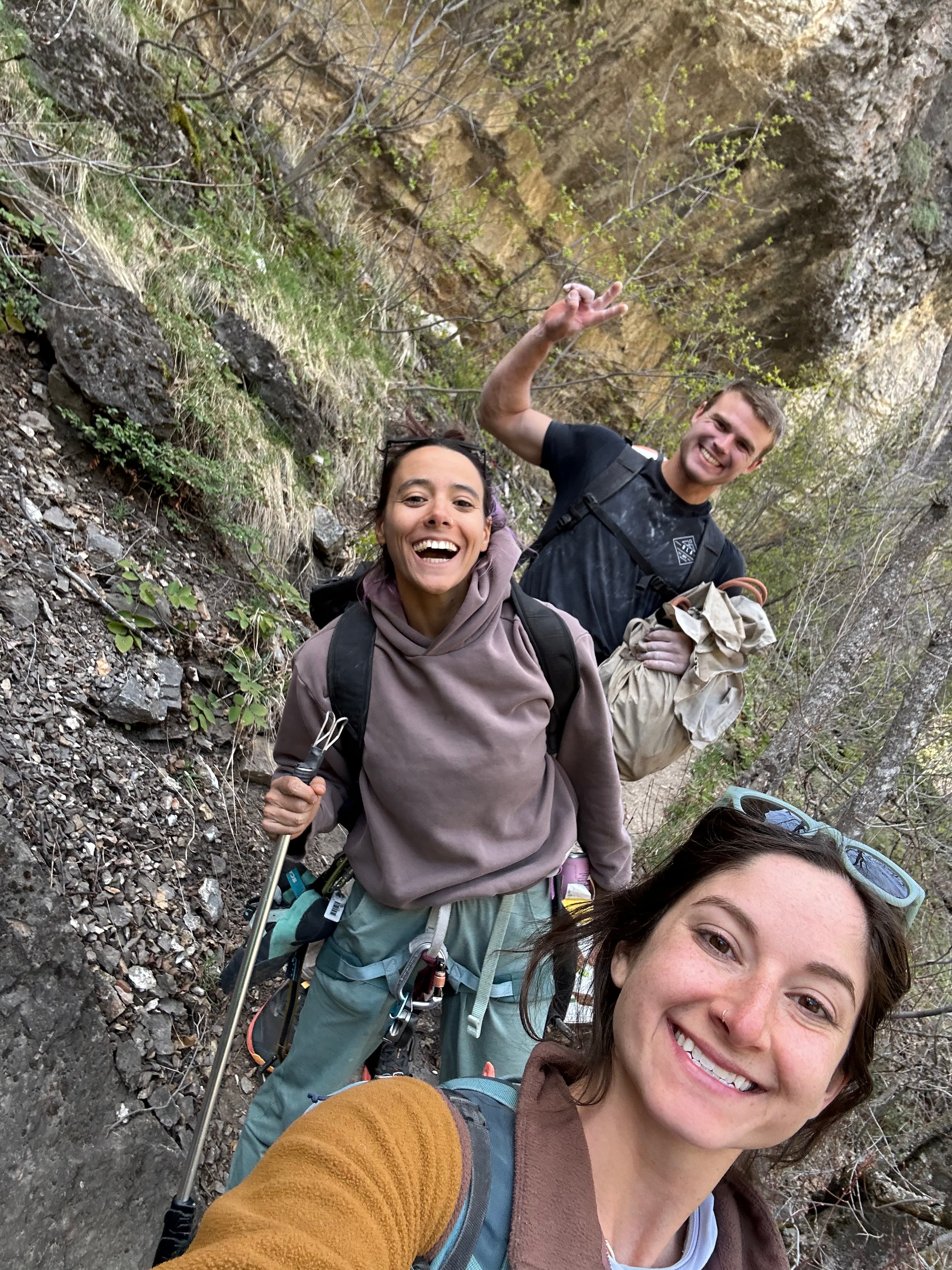 Bri (front), Gabby, and I after sport climbing in Logan Canyon. Logan is amazing!