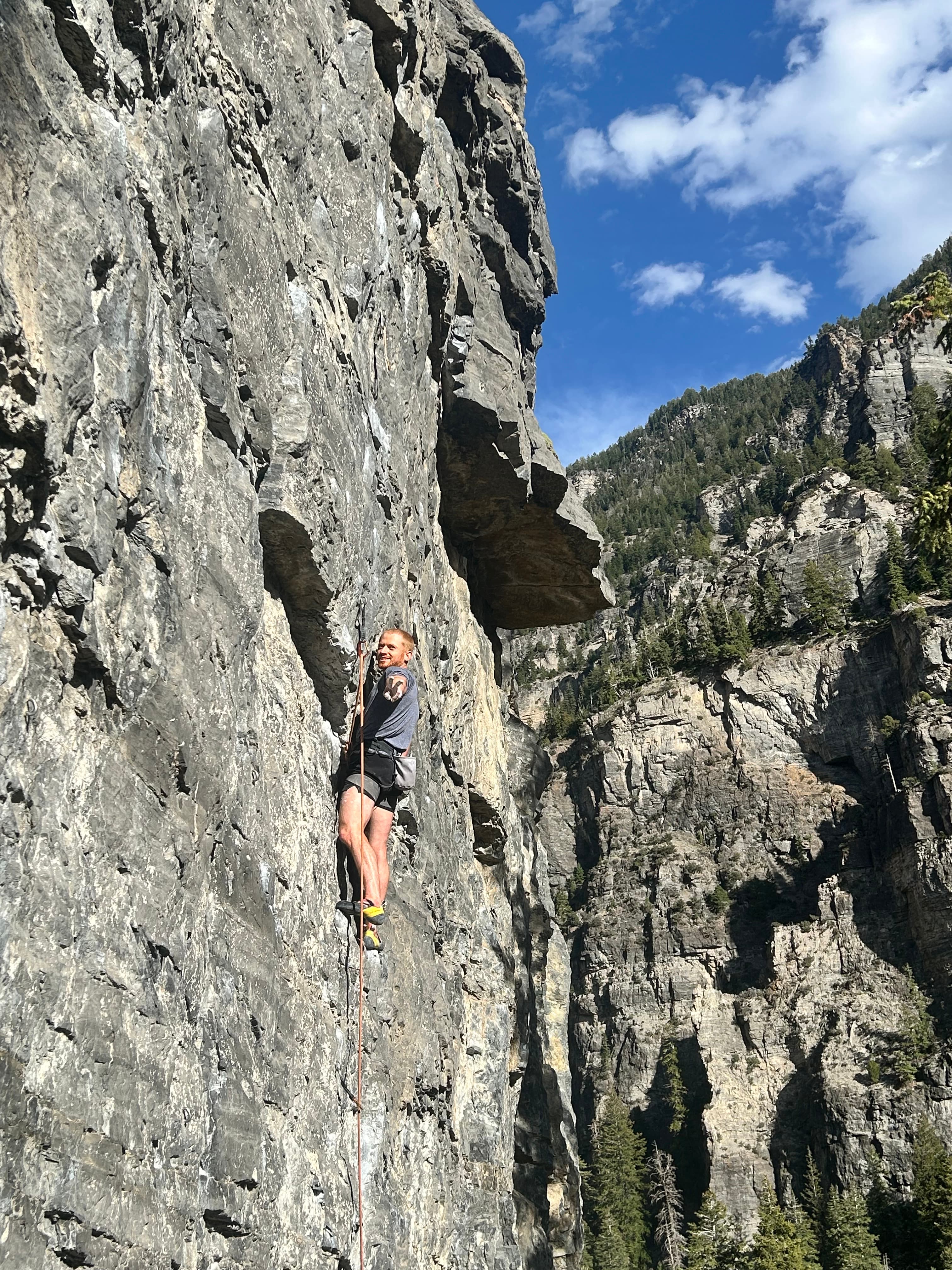 Nate floats up a tricky 5.12a in American Fork.