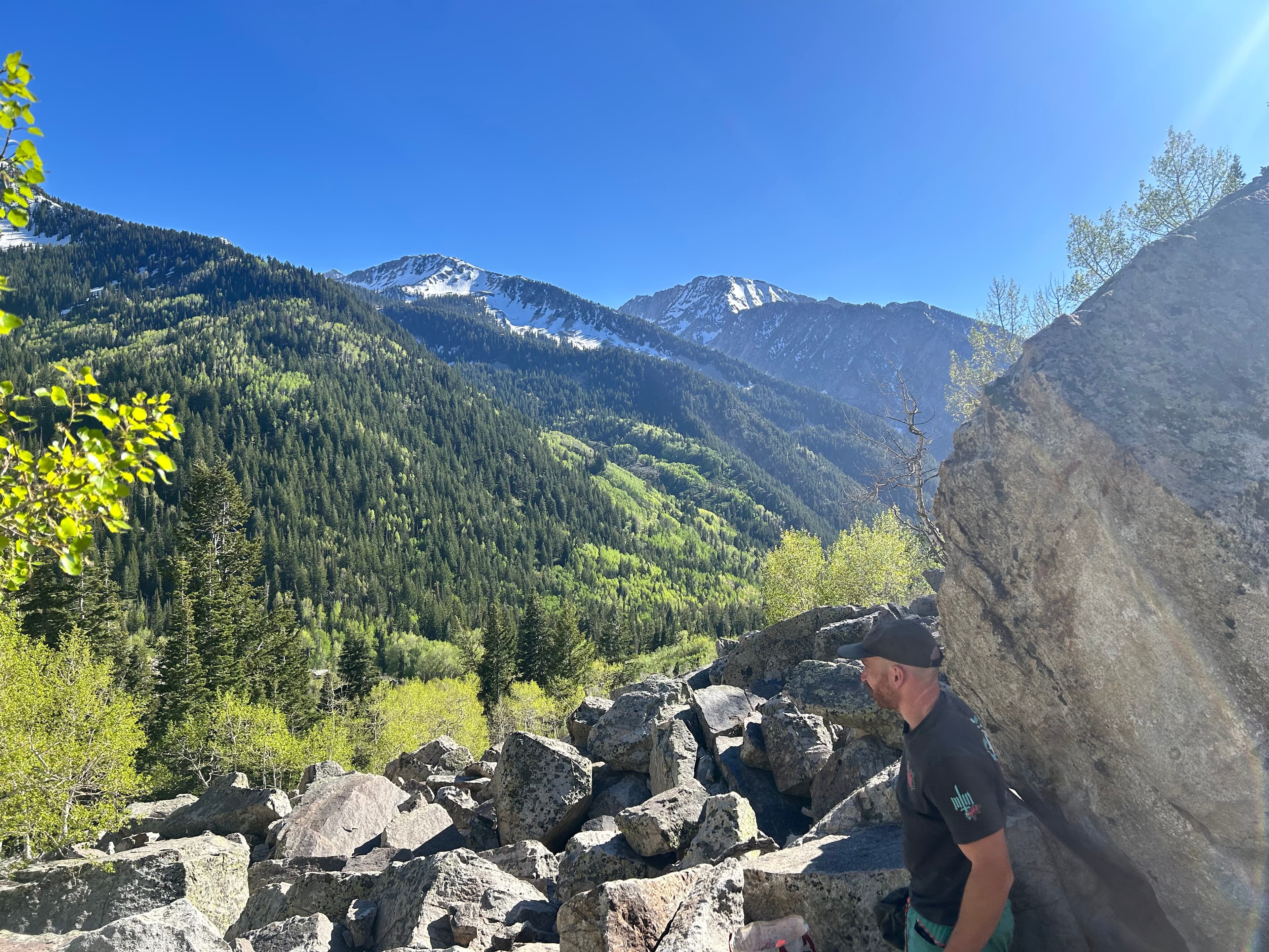 Bouldering with Bryce in White Pine, Little Cottonwood.