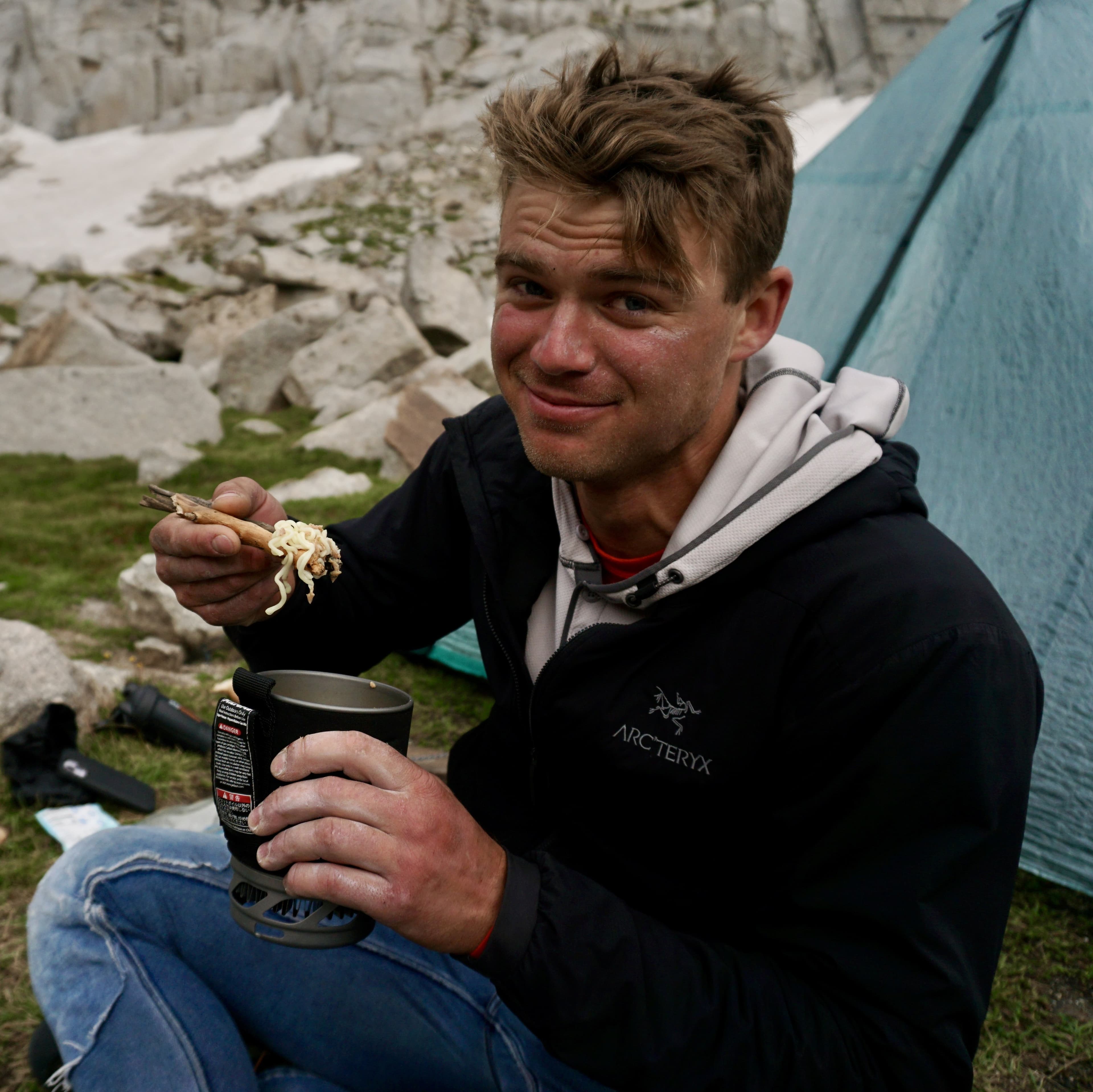 Enjoying ramen at Lone Peak Enjoying ramen at Lone Peak