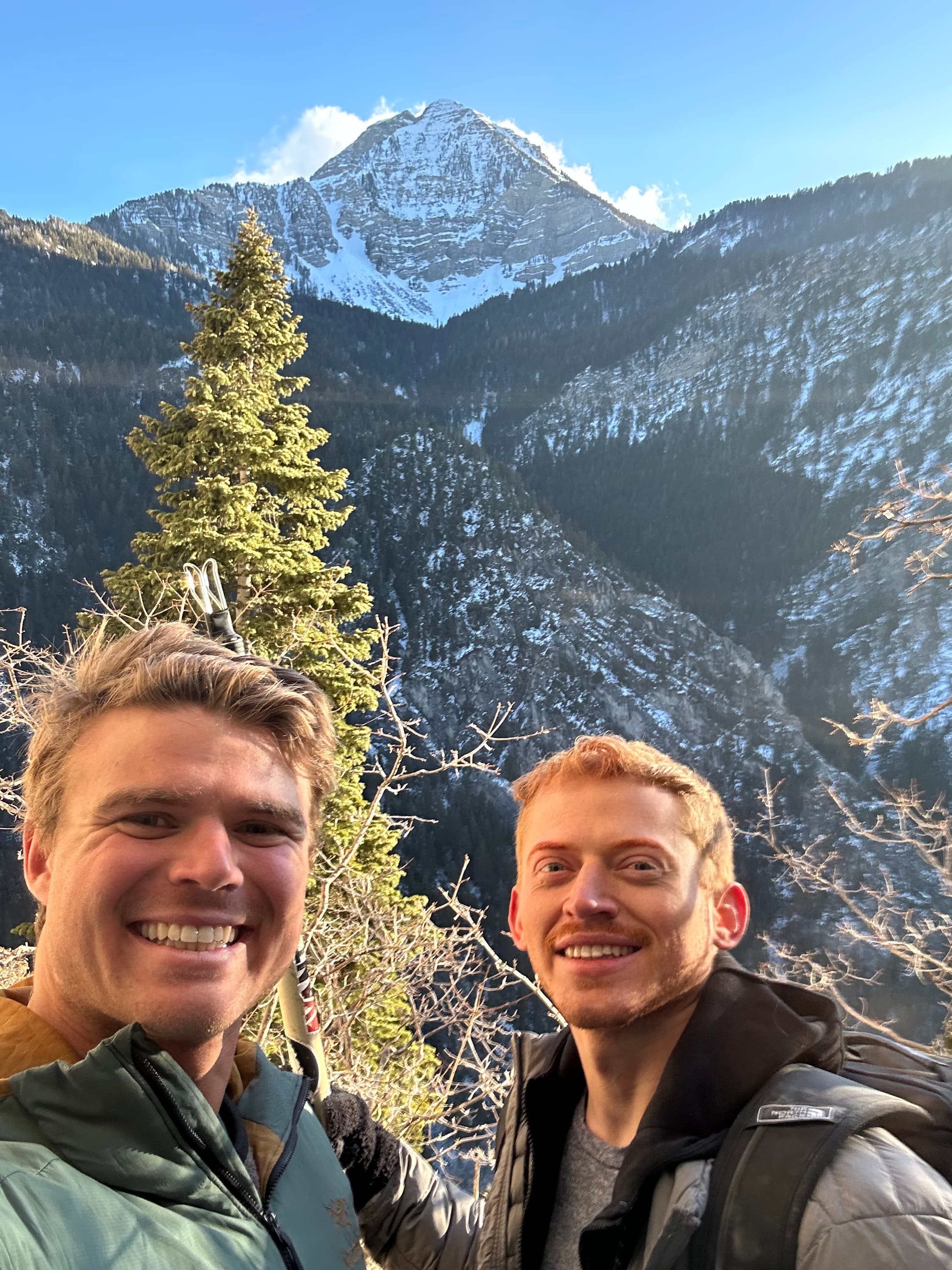 Nate and I agreeing to disagree about hiking Timp.