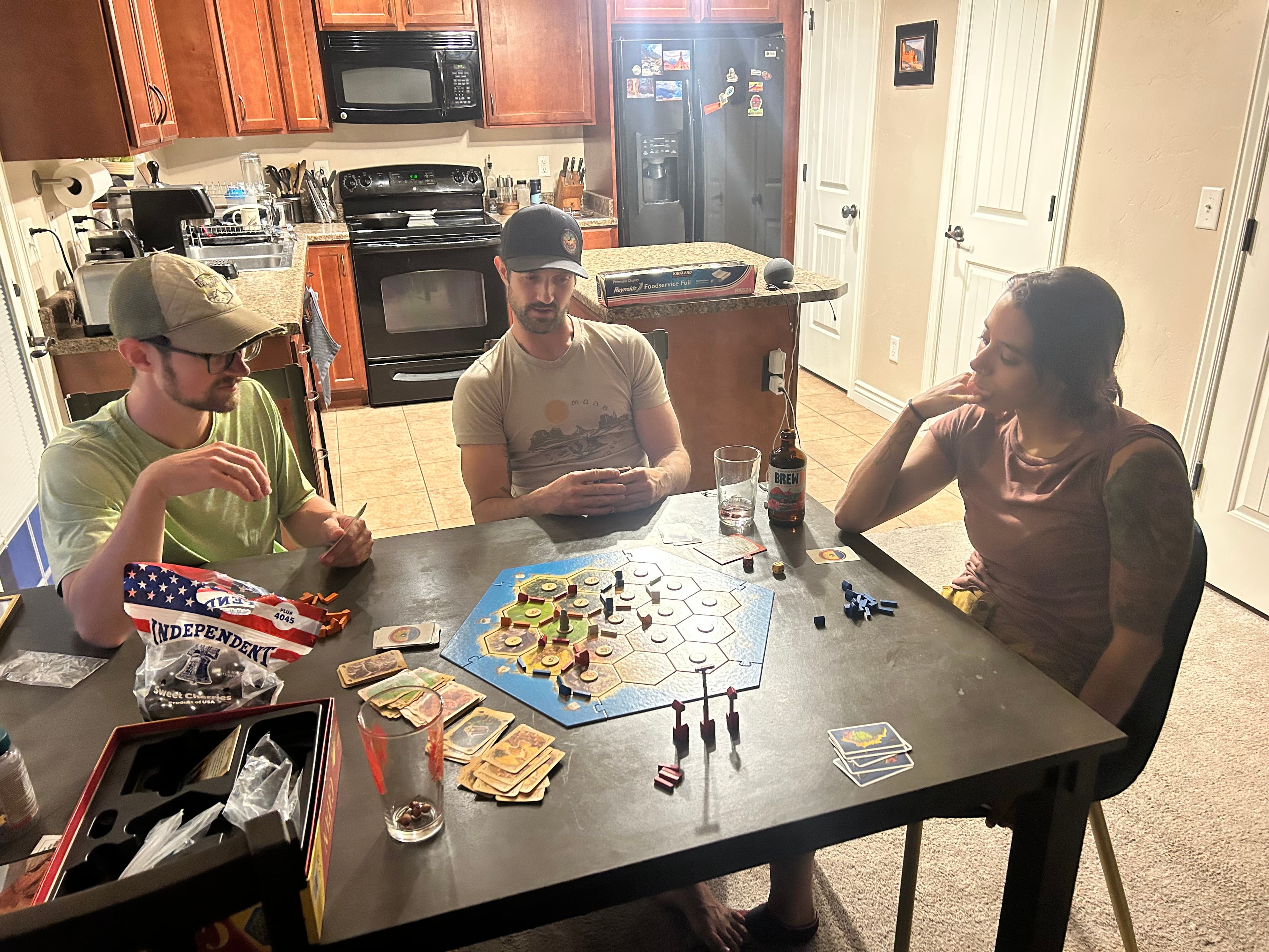 Catan with Gabby and Brian.