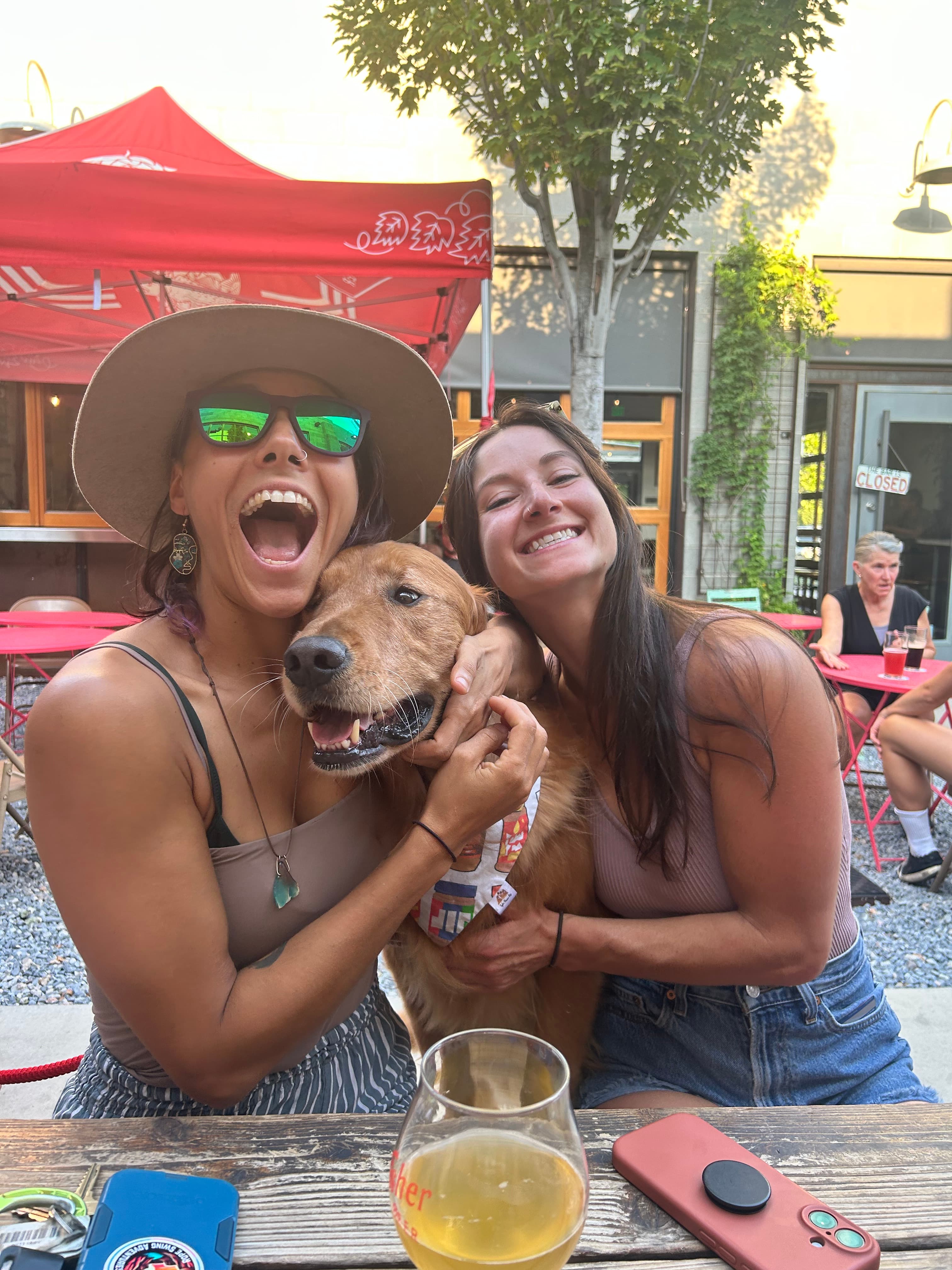 Gabby and Bri with their new favorite friend.