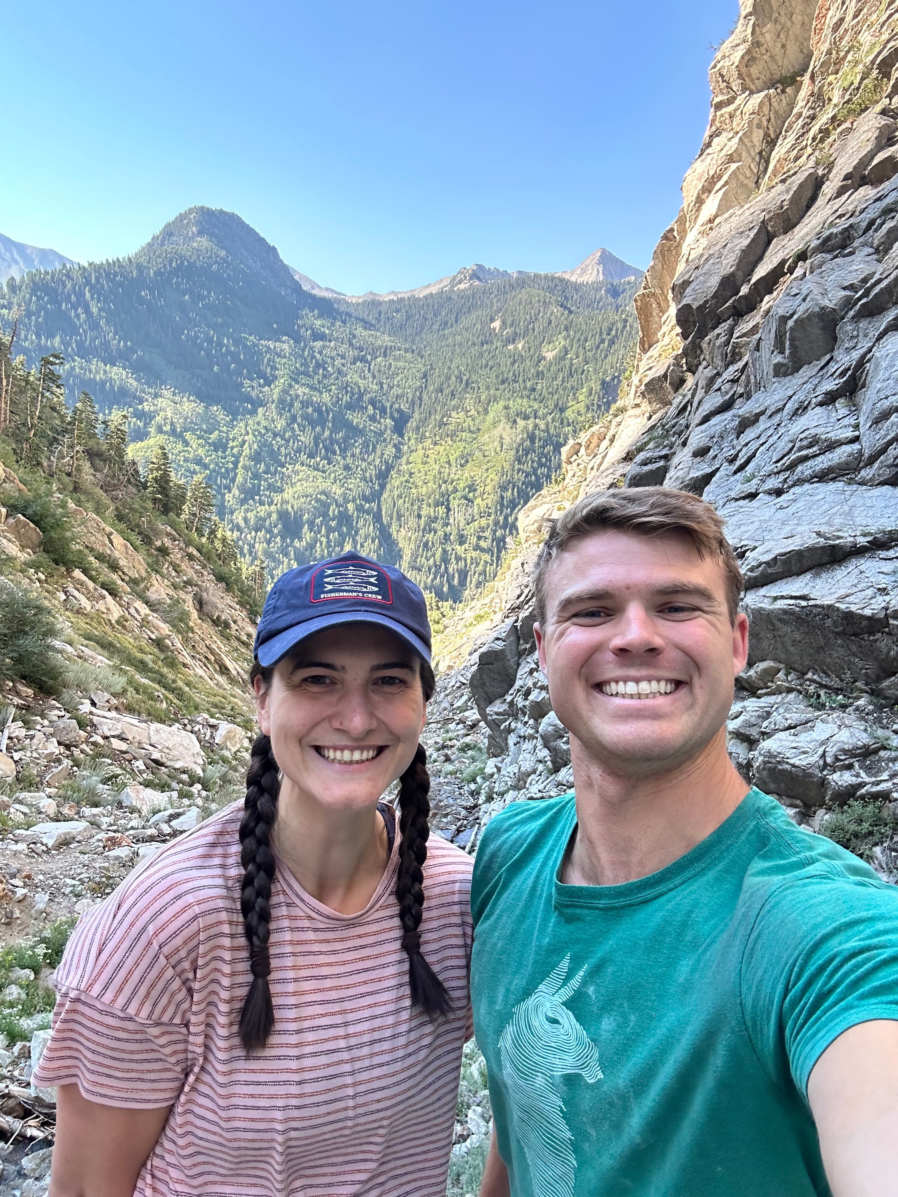 Climbing in Tanners Gulch, Little Cottonwood with Meredith.